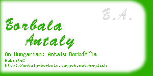 borbala antaly business card